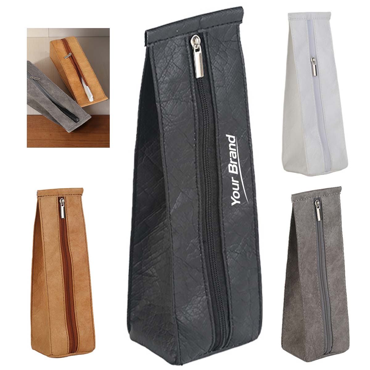 Tyvek Paper Zipper Standing Pencil Pouch