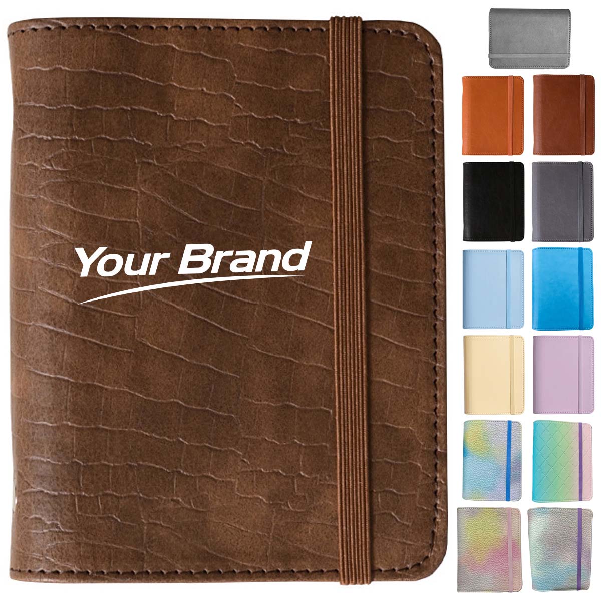 A8 Mini Leather Pocket Notebook With Elastic Closure