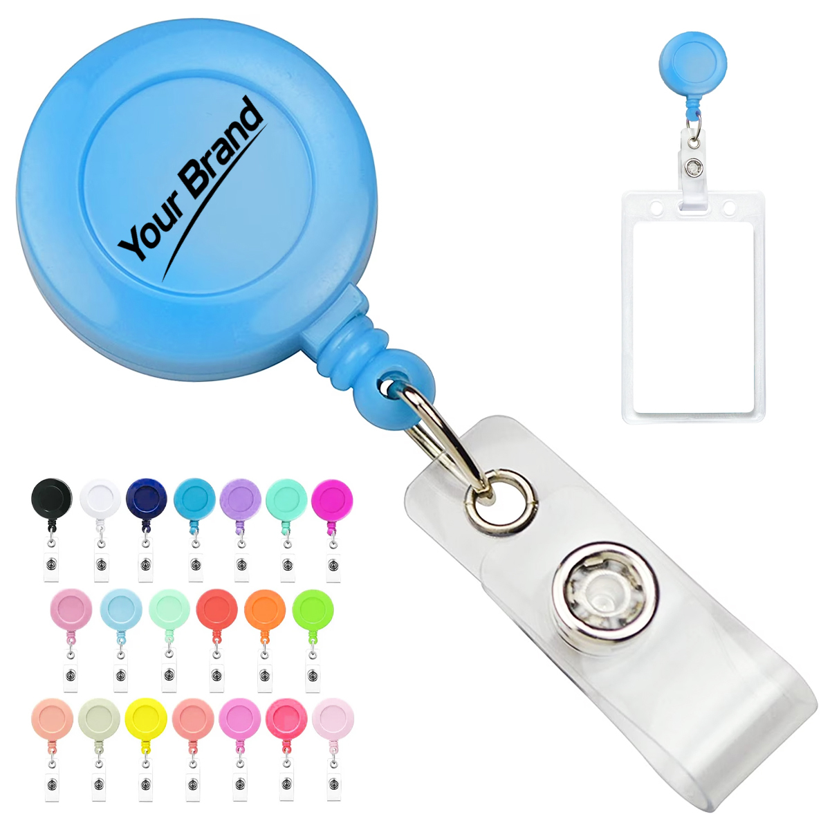 Retractable Rotating Alligator Clip Badge Reel