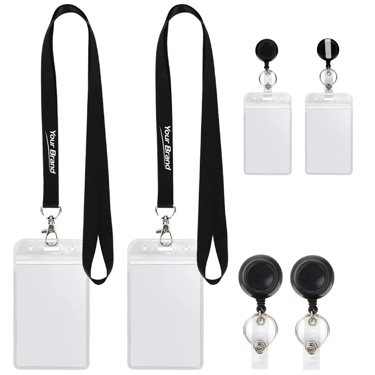 Retractable Badge Reel Lanyard With Clear ID Holder