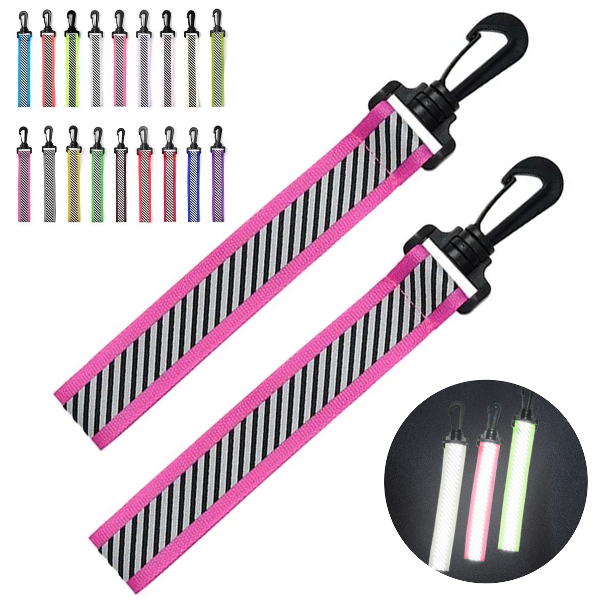 Reflective Safety Ribbon Keychain High Visibility Bag Tag
