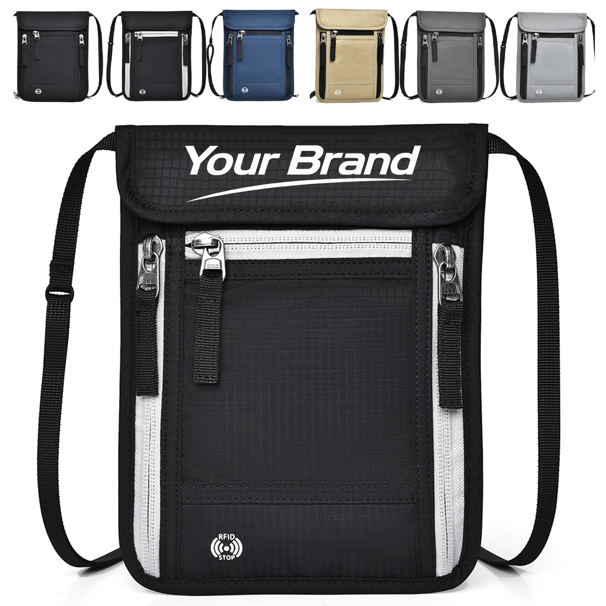 RFID Blocking Travel Neck Wallet Passport Holder