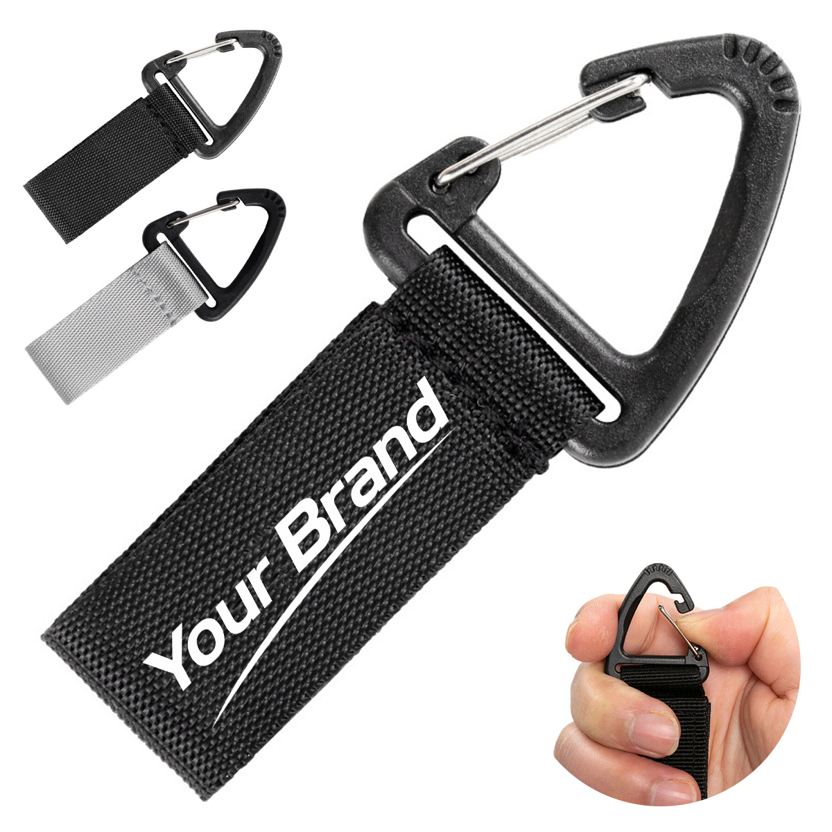 Tactical Nylon Webbing Gear Clip With Triangle Carabiner