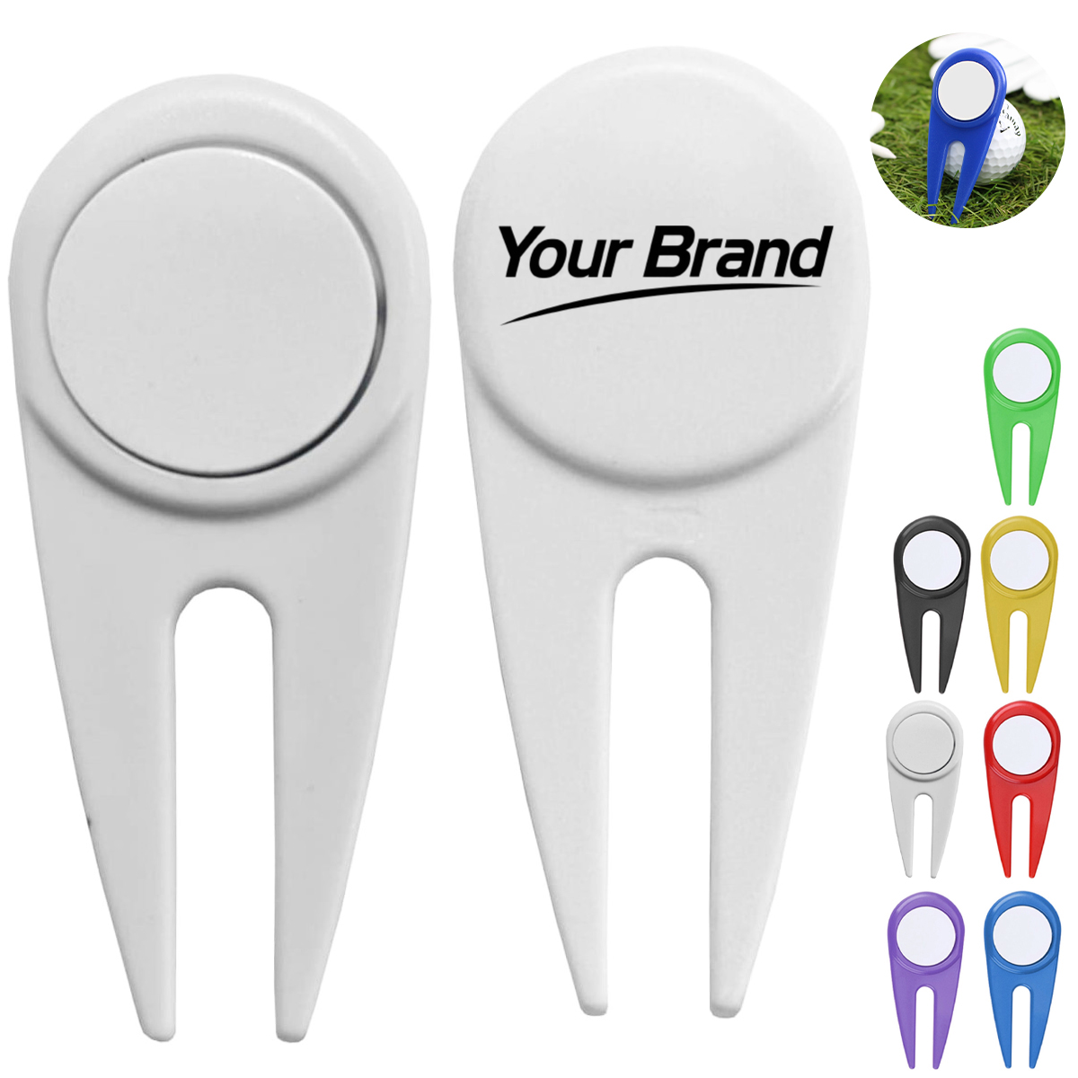 Durable Metal Golf Divot Repair Tool With Logo Recess