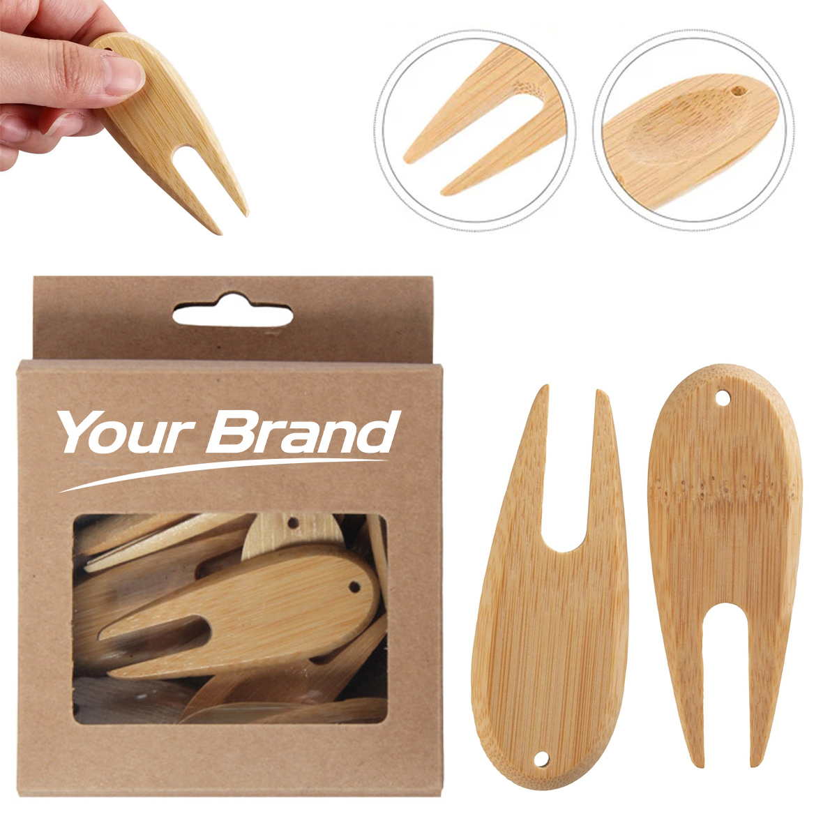 Eco-Friendly Bamboo Wood Golf Divot Repair Tool