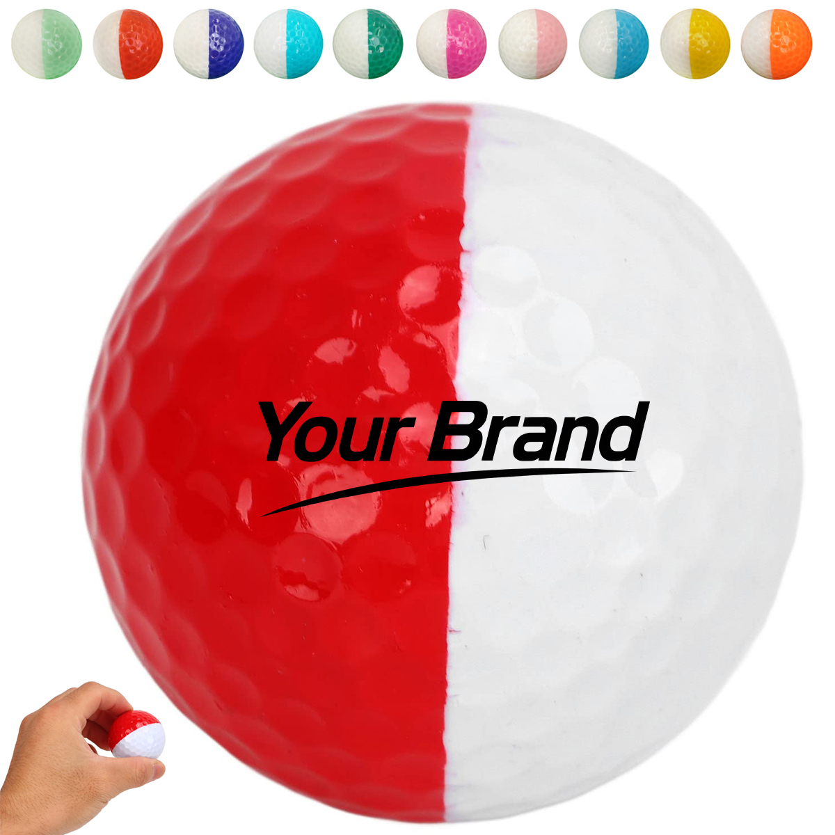 High Visibility Two-Tone Golf Practice/Putting Ball