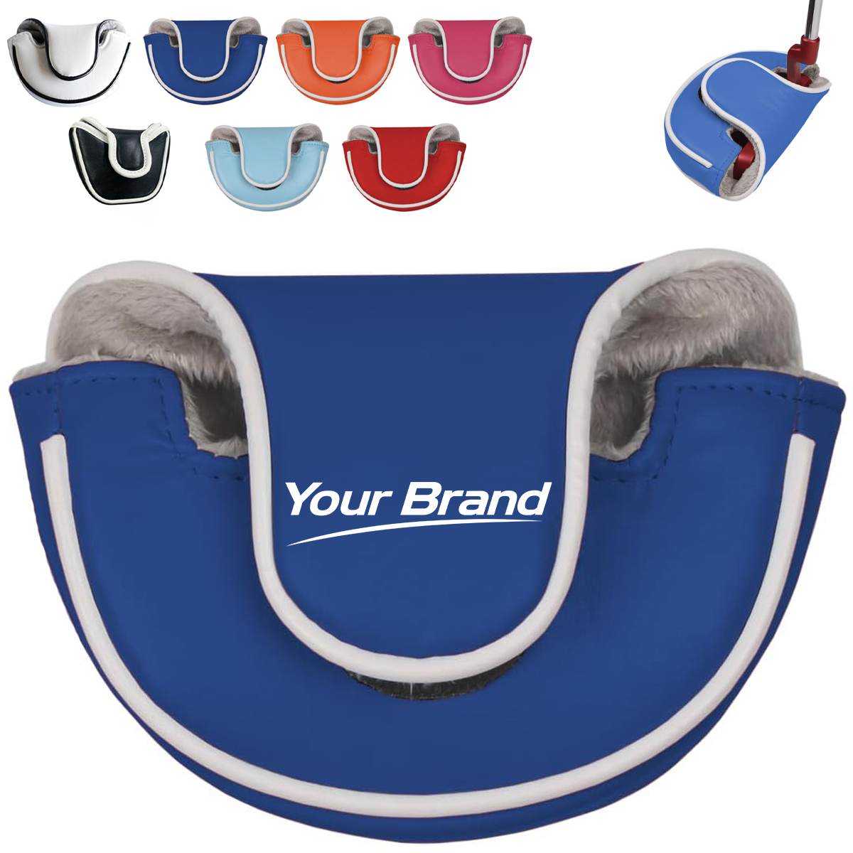 Synthetic Leather Golf Putter Headcover with Soft Interior
