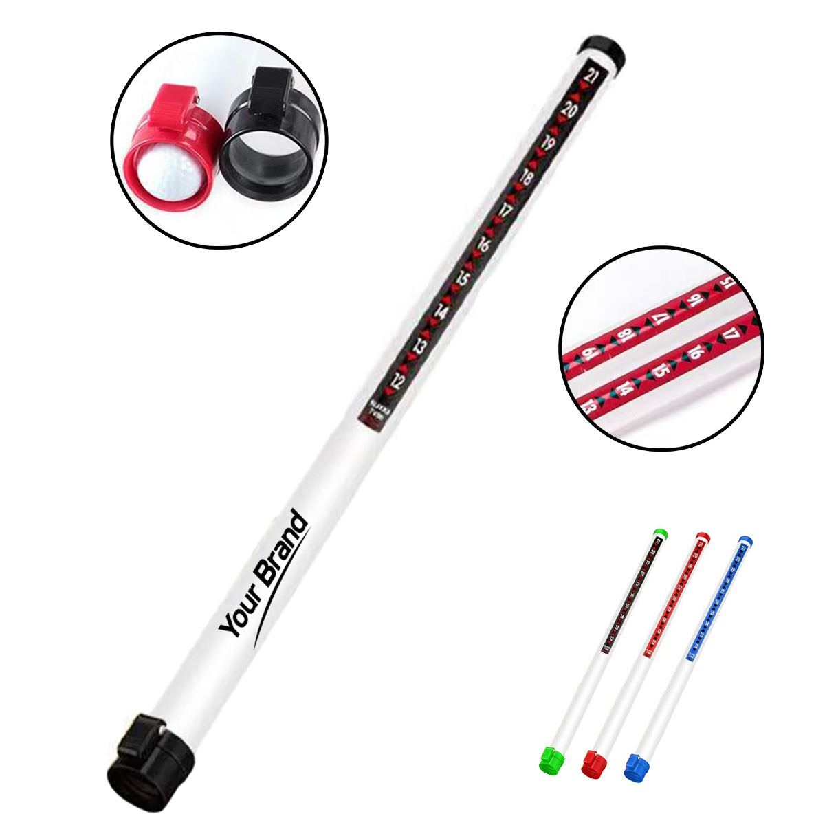 Professional Clear Golf Ball Retriever Tube with Scale