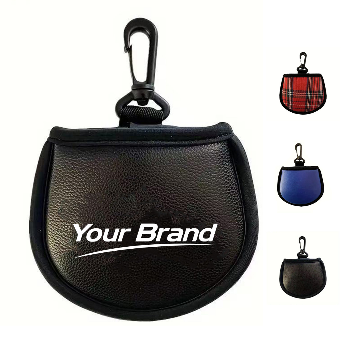 Portable Waterproof Golf Ball Cleaning Pouch with Carabiner