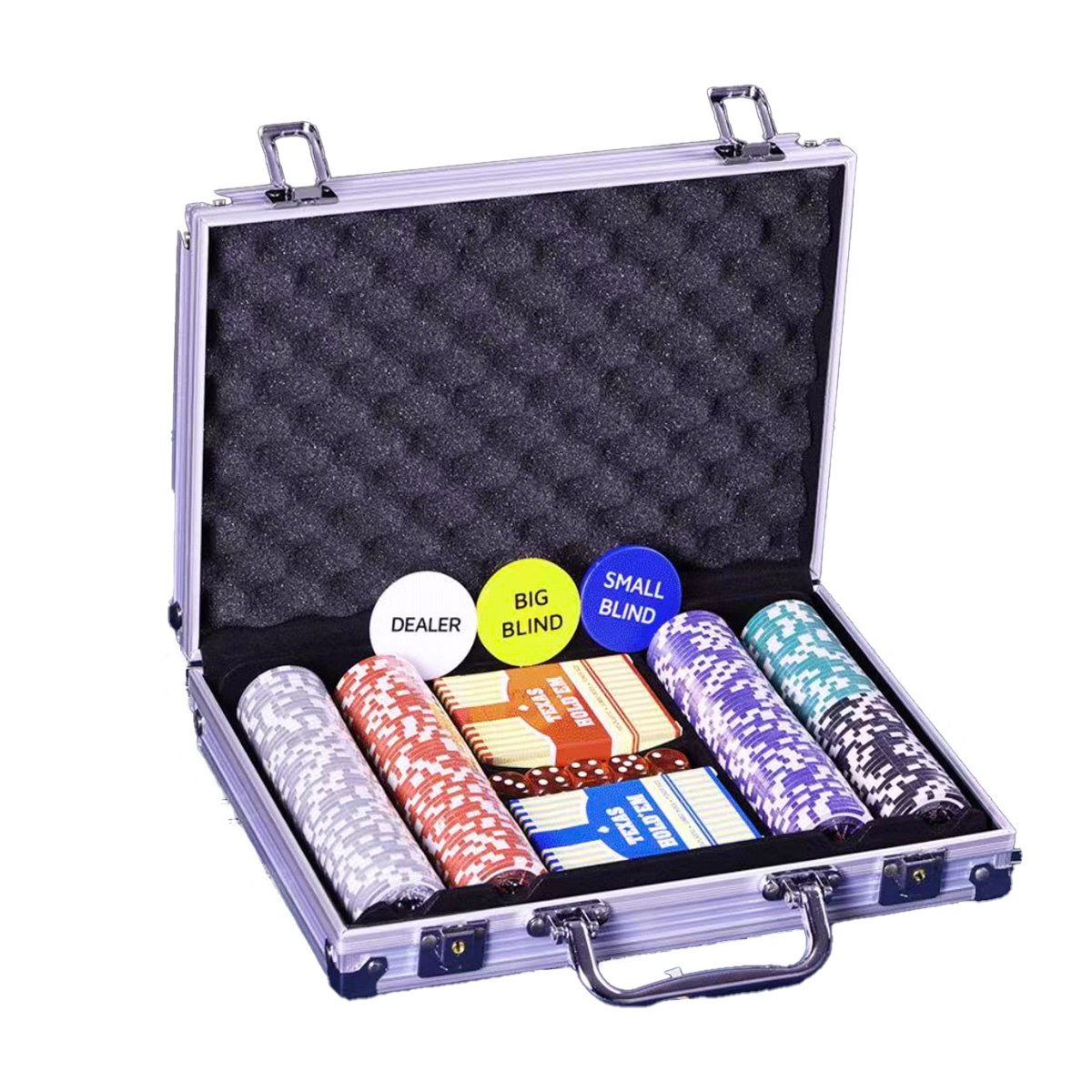 200-Piece Texas Hold'em Clay Poker Chip Set W/ Aluminum Case