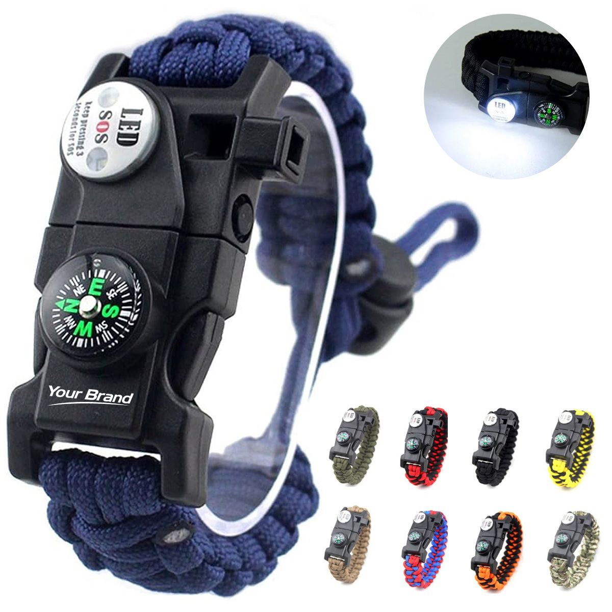 Adjustable Paracord Survival Bracelet