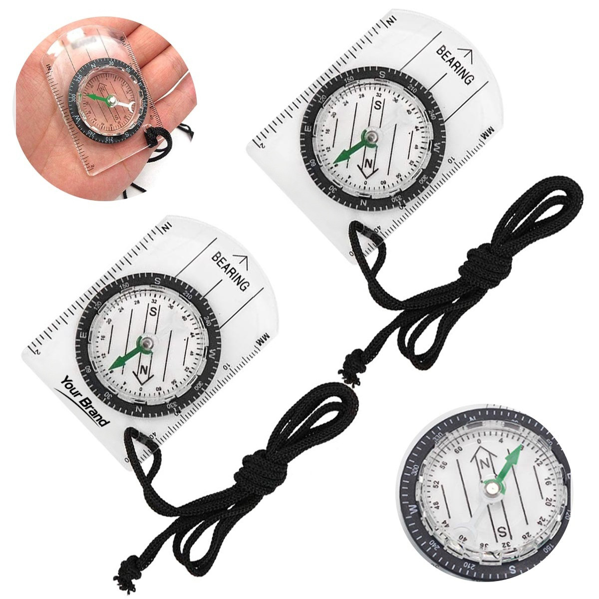 Portable Baseplate Compass with Ruler