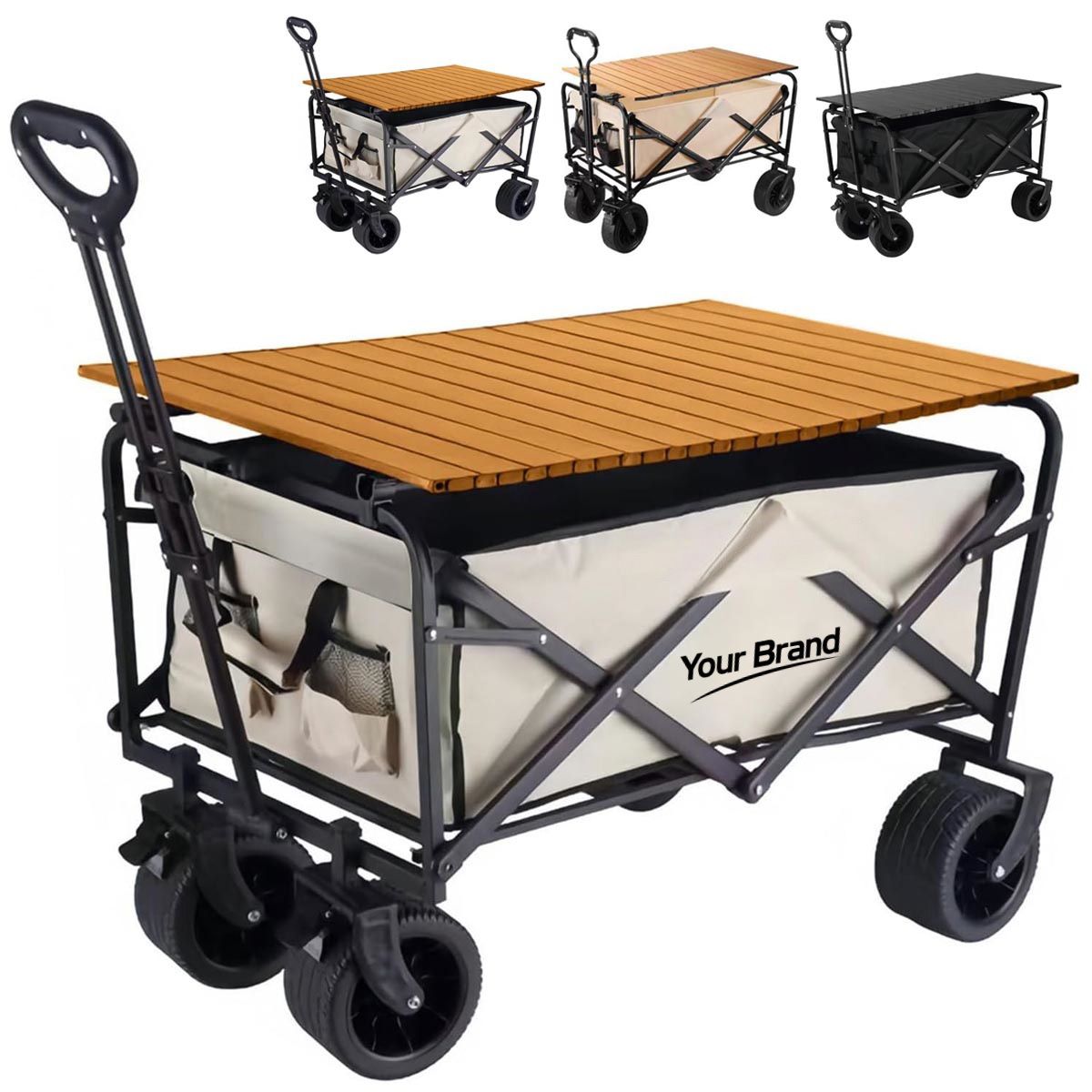 Foldable Outdoor Wagon Cart with Table