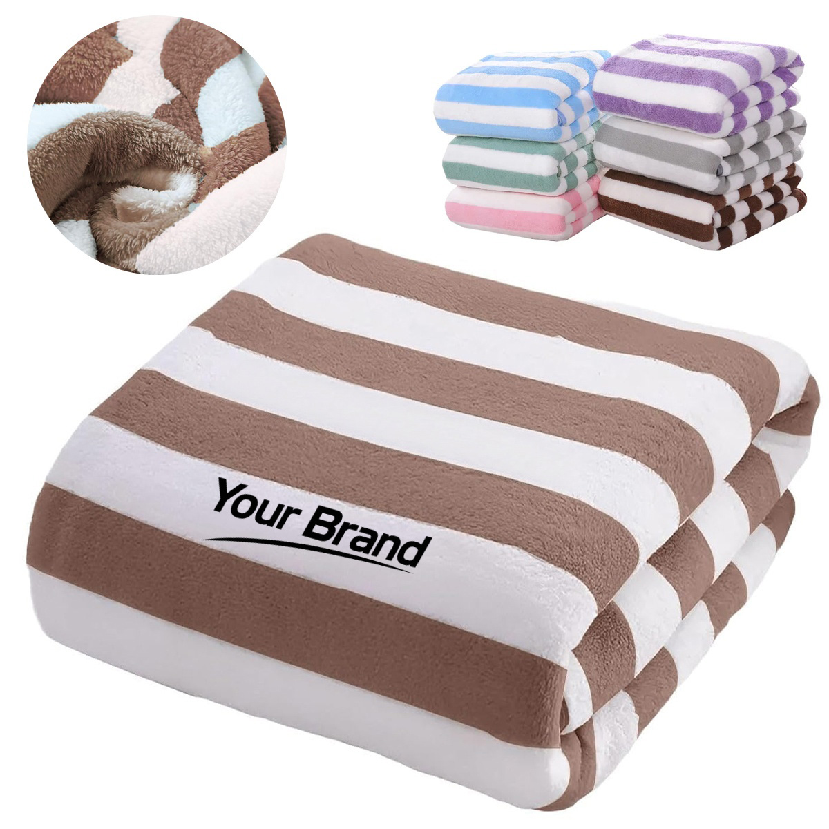 Soft Coral Fleece Bath Towel Absorbent Spa Sheet