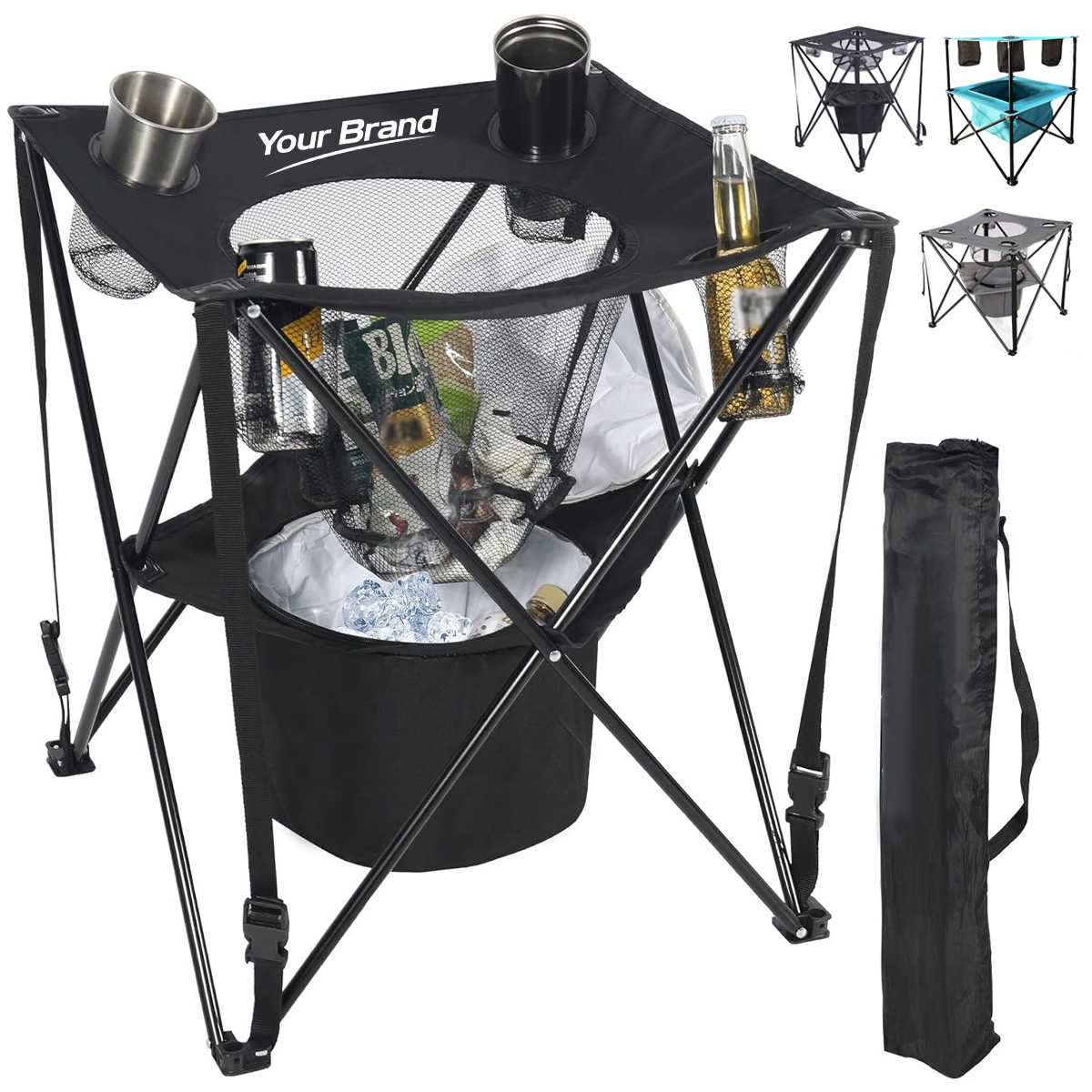 Portable Folding Camping Table With 4 Cup Holders