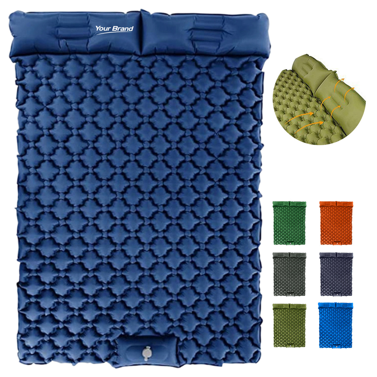 Outdoor Inflatable Camping Sleeping Pad With  Pillow