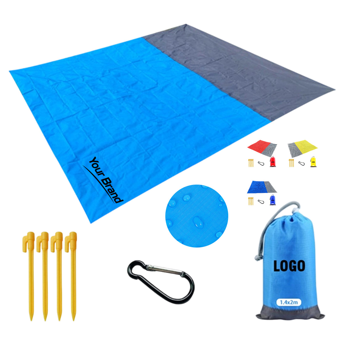Portable Waterproof Ripstop Pocket Picnic Blanket Beach Mat