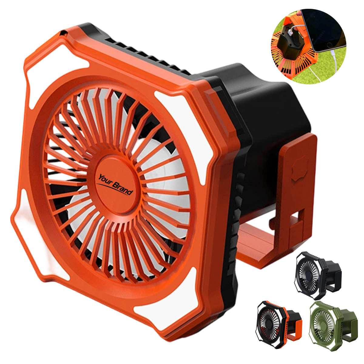 Portable Solar Powered Camping Fan With LED Lantern