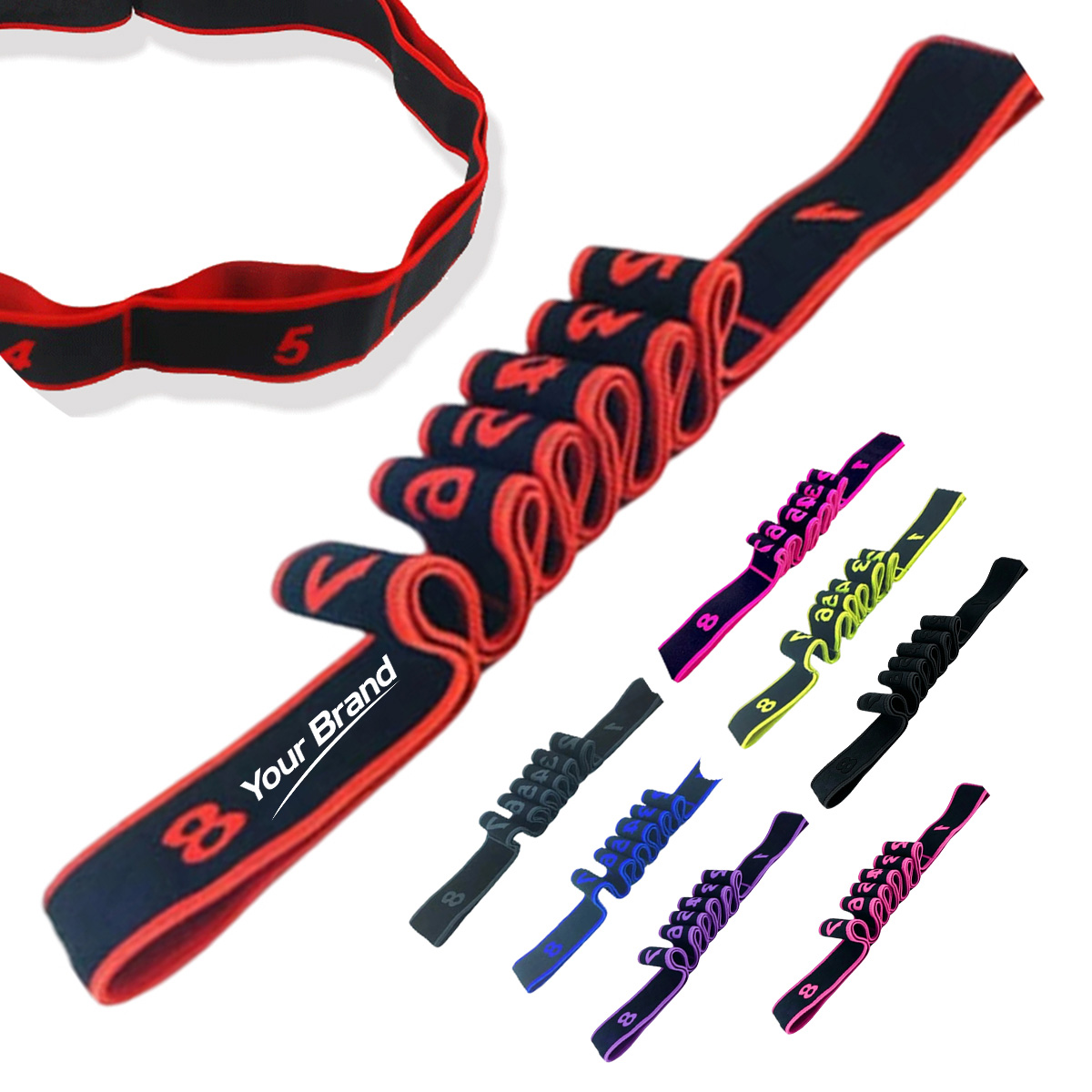 Elastic Multi Loop Yoga Stretching Strap Resistance Band