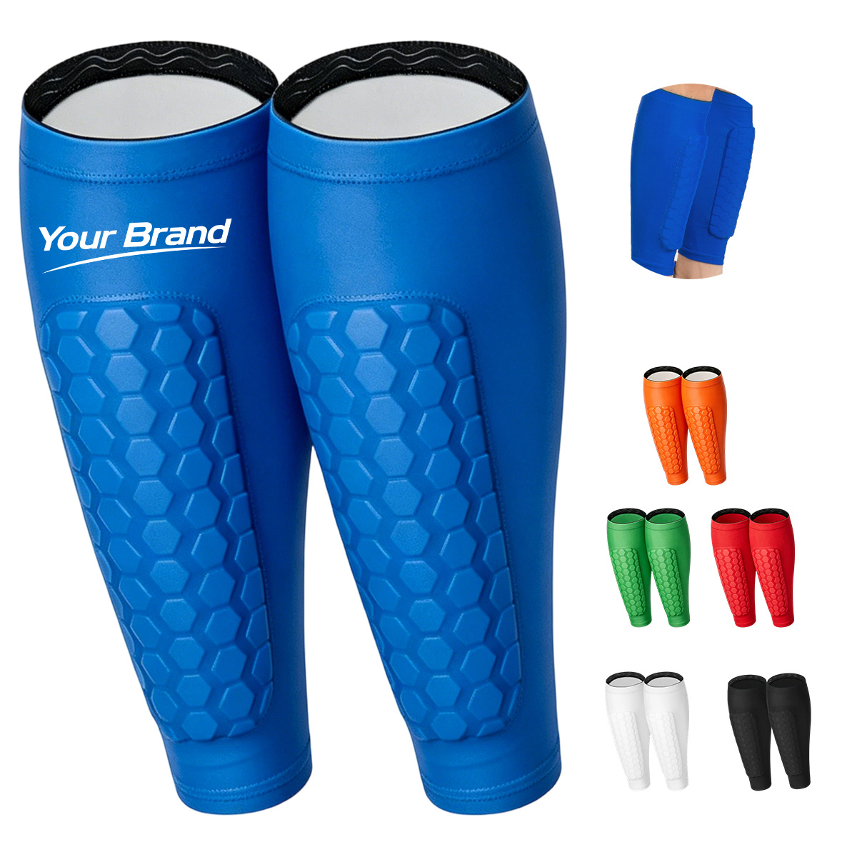 Resistant Hex Pad Compression Calf Shin Sleeve
