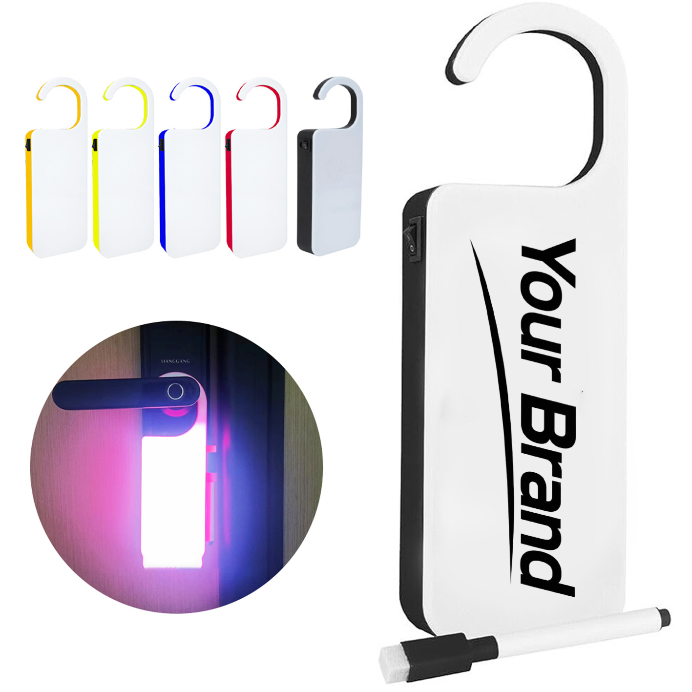 LED Door Hanging Message Board with Marker