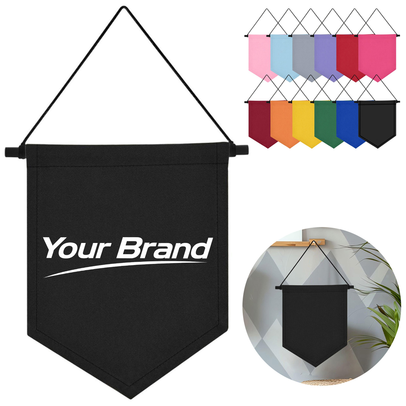 Canvas Enamel Pin Wall Display Banner Pennant