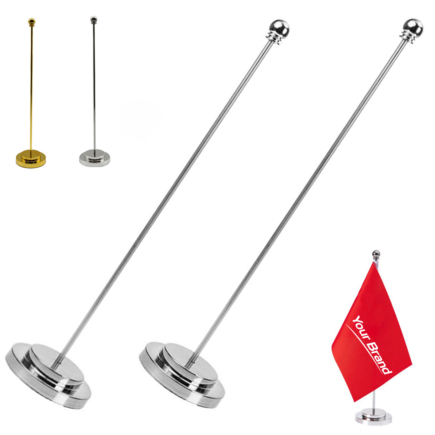 Metal Base Desktop Flag Stand Holder