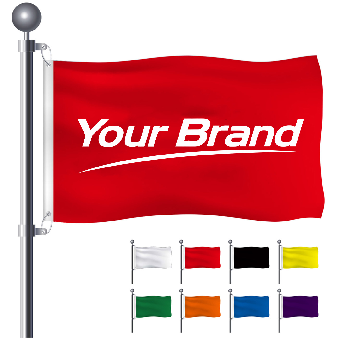 Custom Outdoor Advertising Polyester Flag Banner
