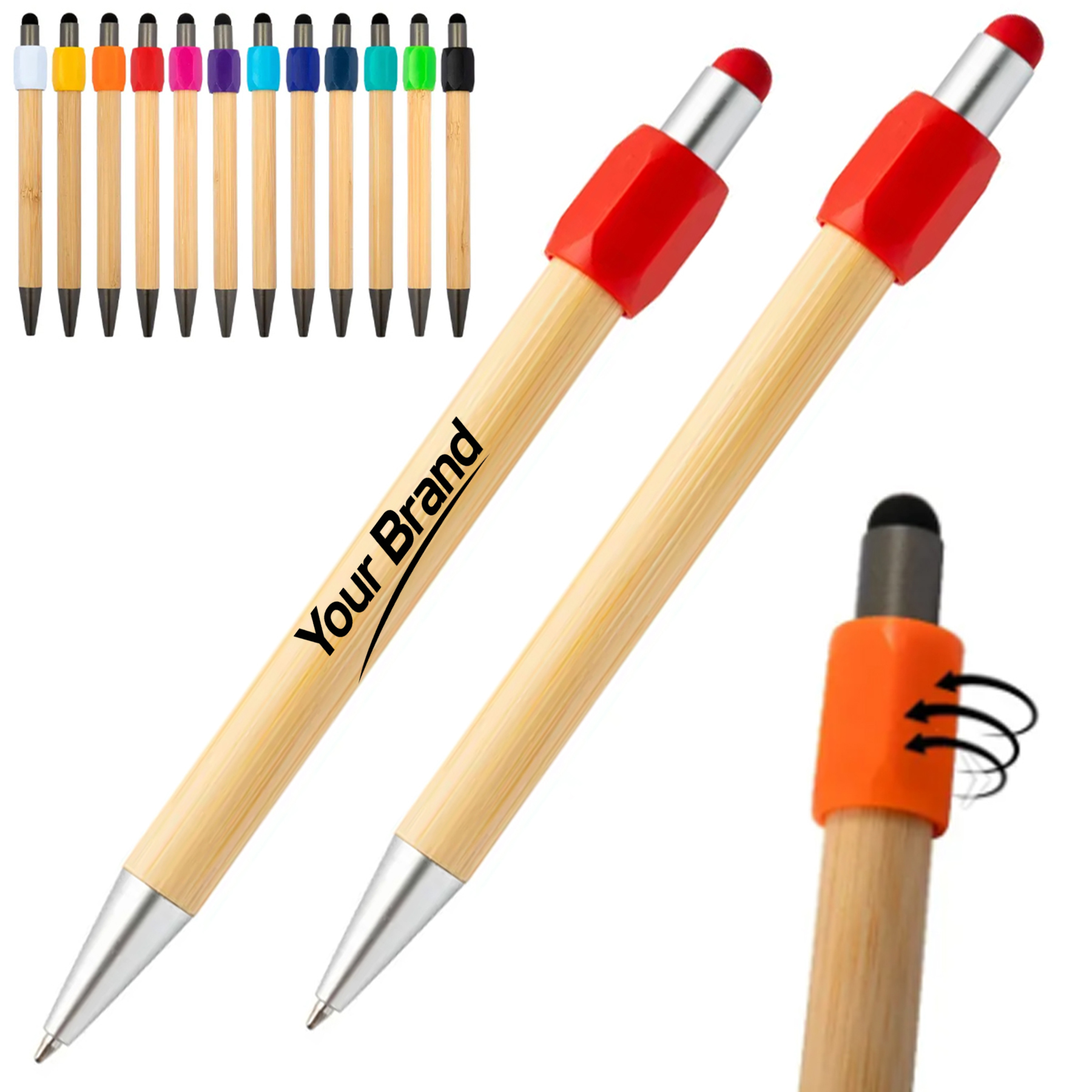 Bamboo Fidget Spinner Ballpoint Pen