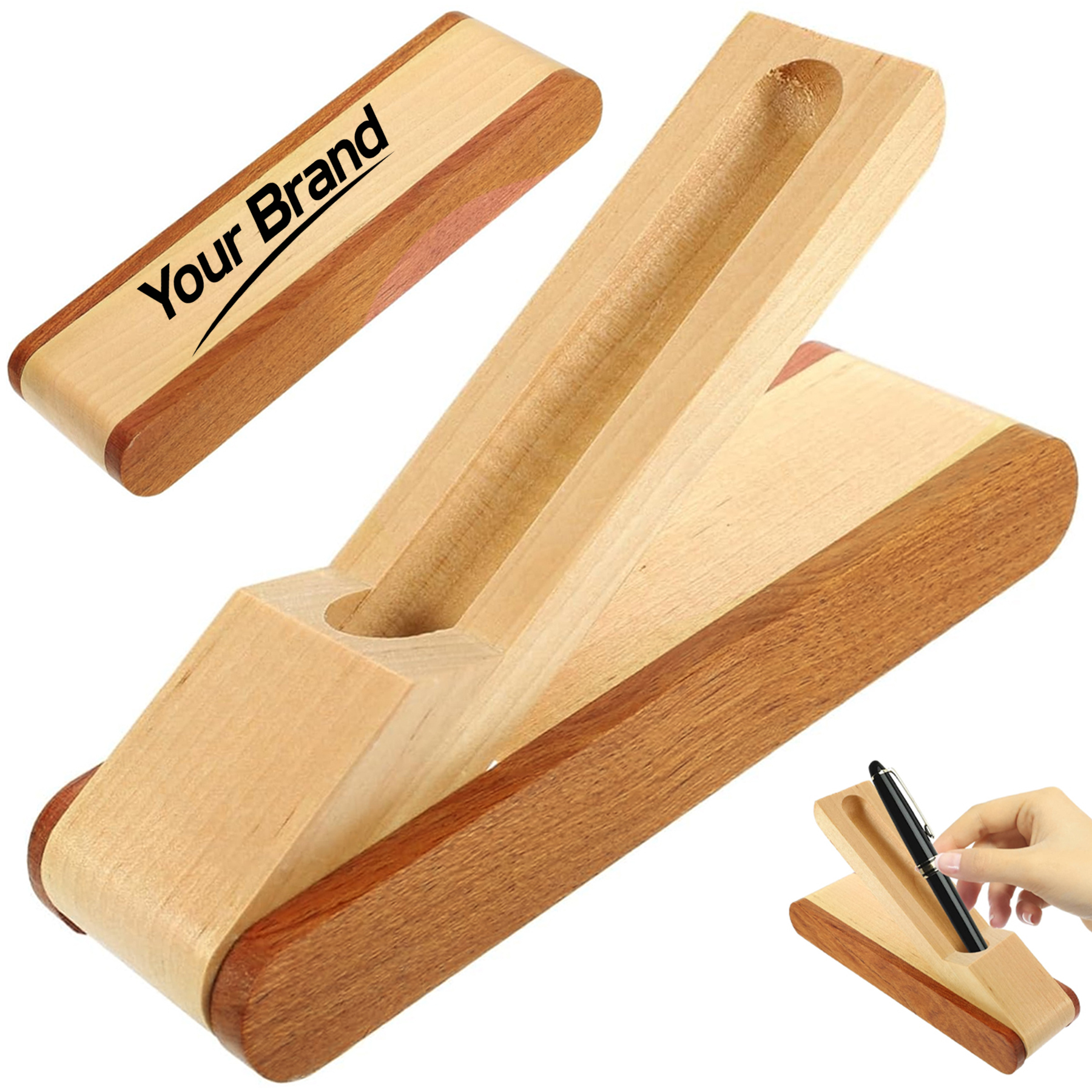 Beech Wood Folding Pen Gift Box Stand