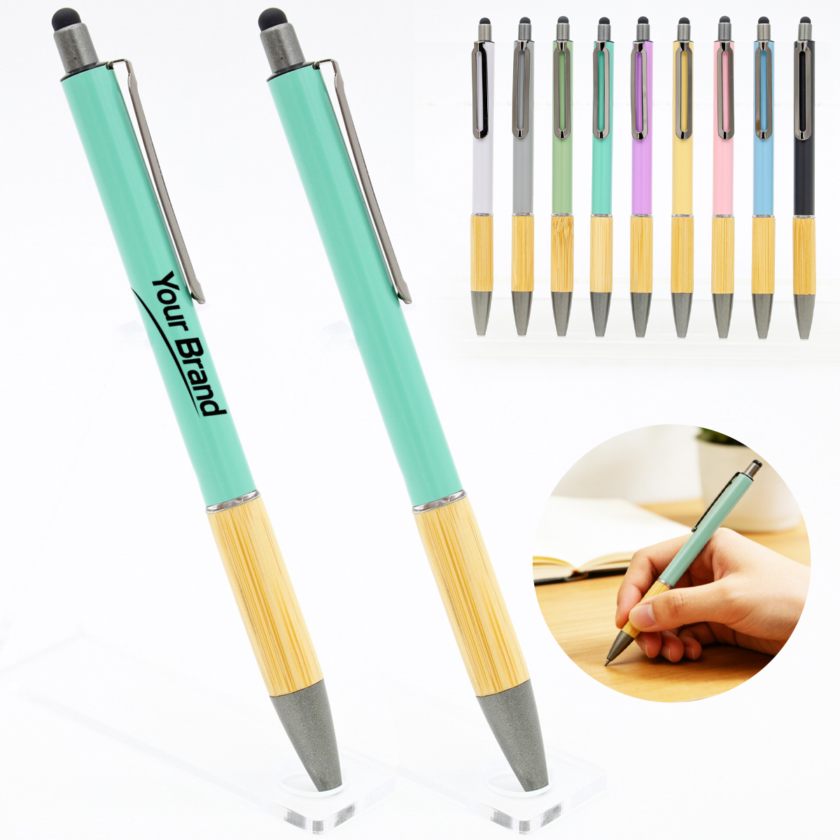 Sustainable Cork Grip Metal Stylus Twist Pen