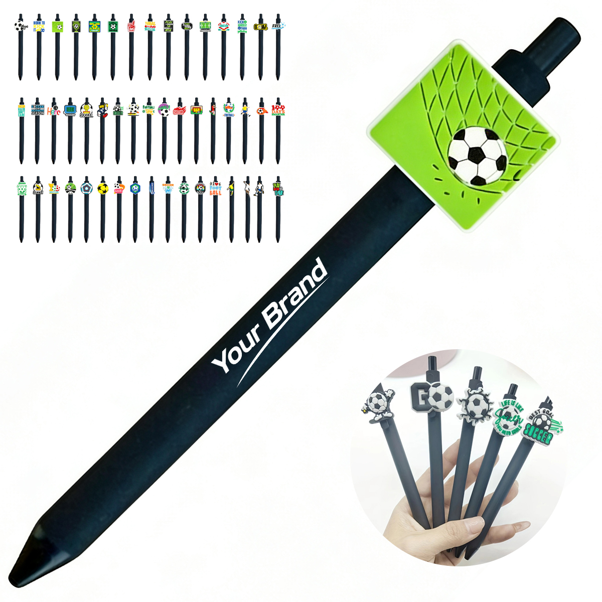 World Cup Theme Soft PVC Soccer Charm Gel Pen