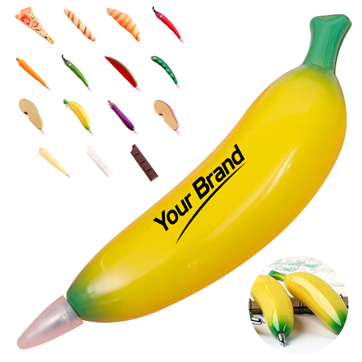 3D Food Shaped Novelty Ballpoint Pen Pizza Fruit