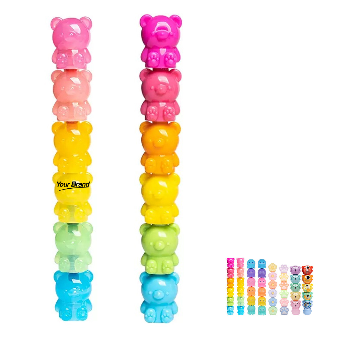 Stackable Mini Cartoon Highlighter Marker Pen