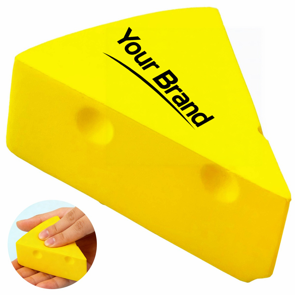 Swiss Cheese Wedge PU Foam Stress Reliever Squeeze Toy