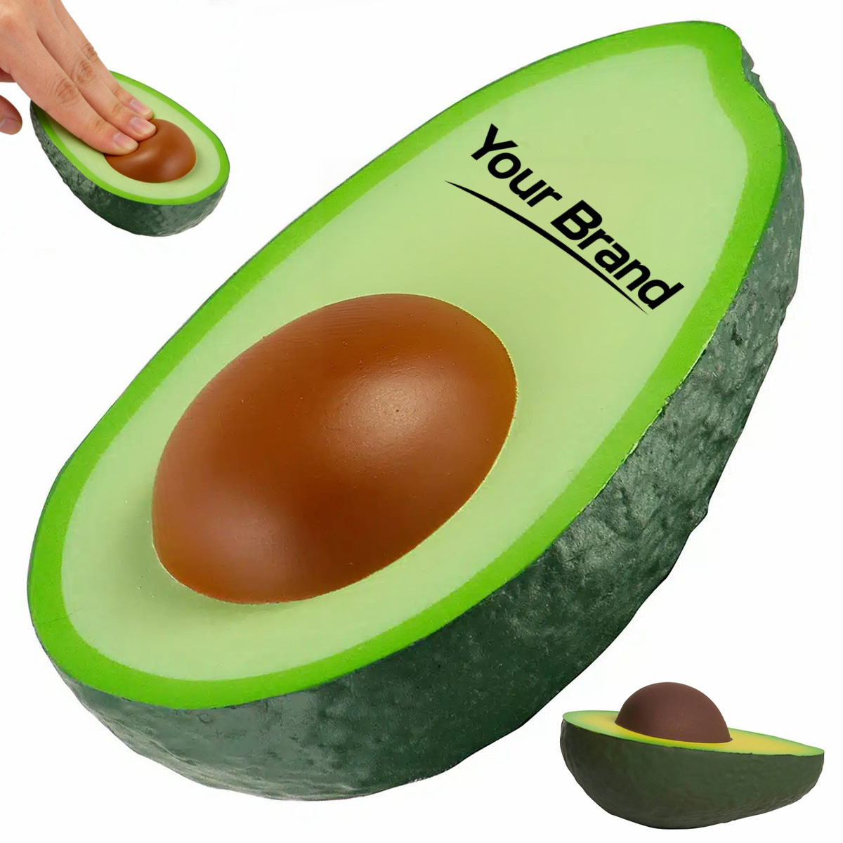 Realistic Avocado Half Fruit PU Foam Stress Reliever Toy