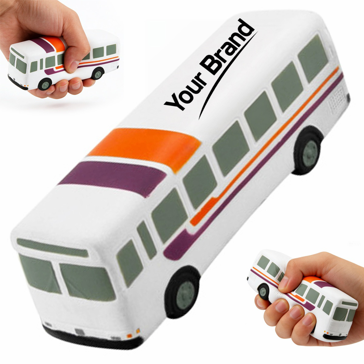 City Transit Tour Bus PU Foam Stress Reliever Squeeze Toy