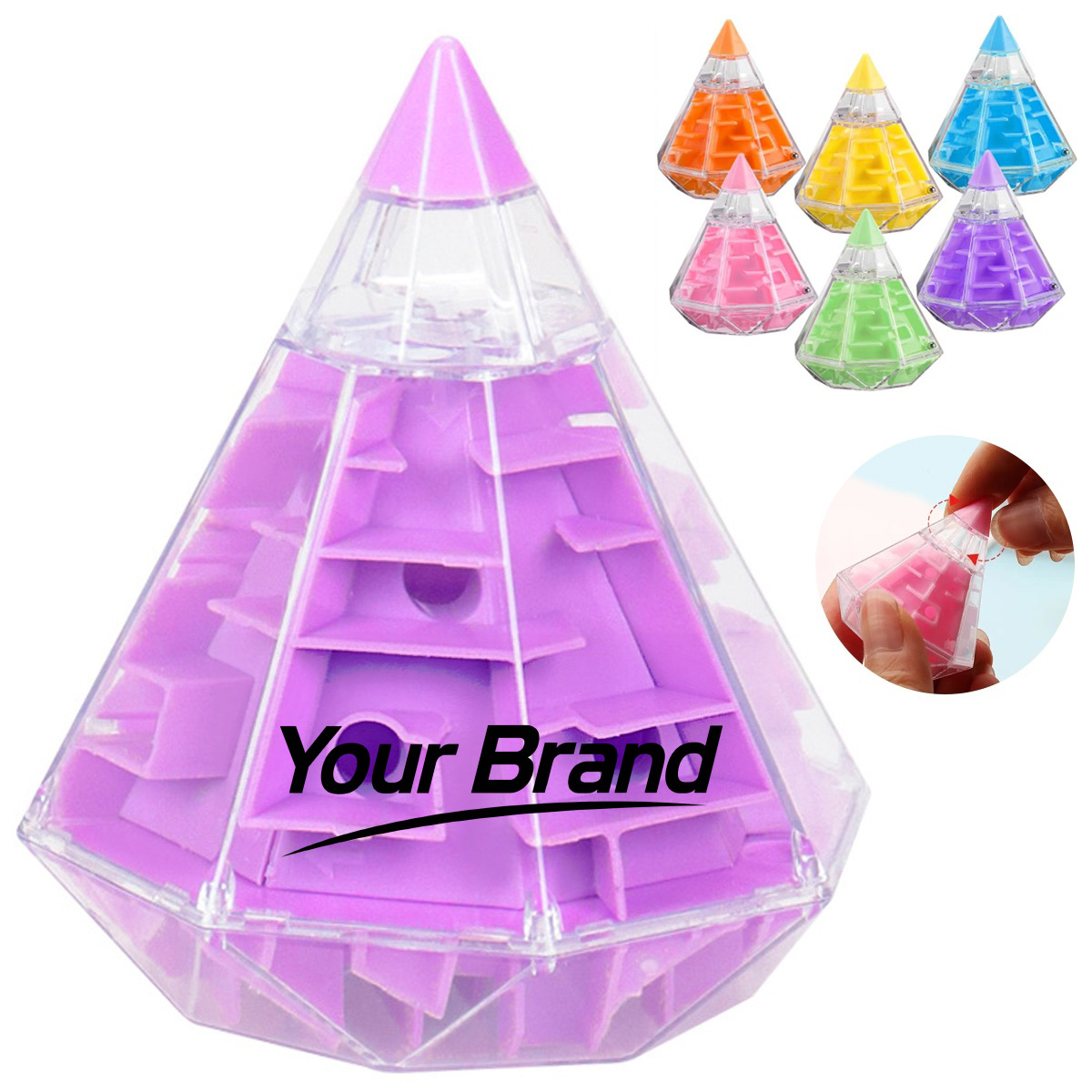 Geometric 3D Pyramid Maze Brain Teaser Puzzle Toy