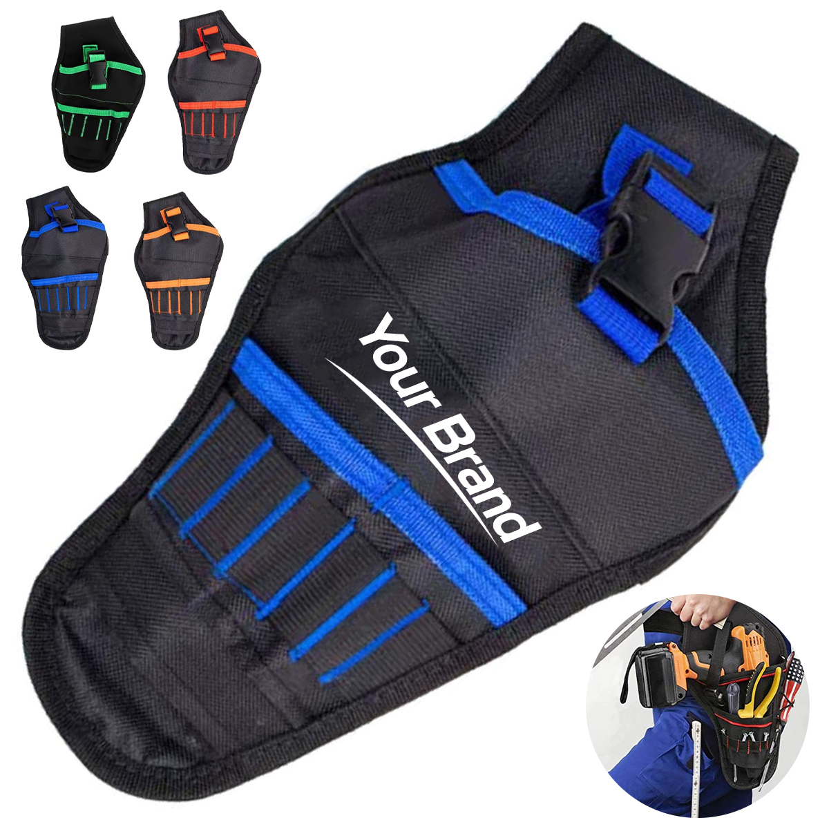Heavy-Duty Oxford Cloth Electrician Tool Pouch w/ Belt Loop