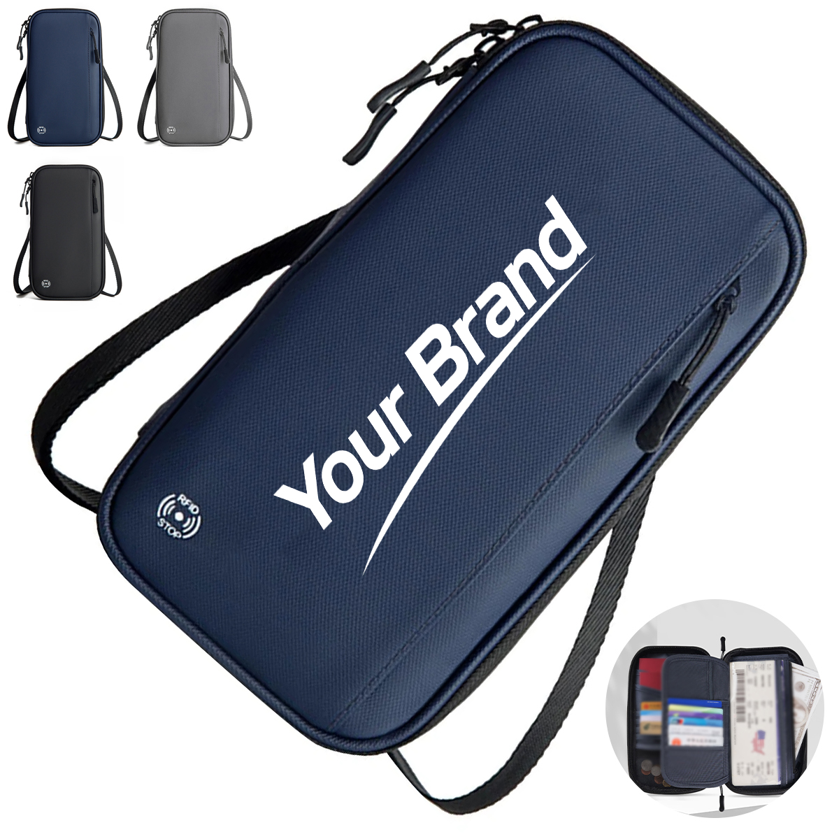 RFID Blocking Waterproof Neck Passport Pouch & Organizer
