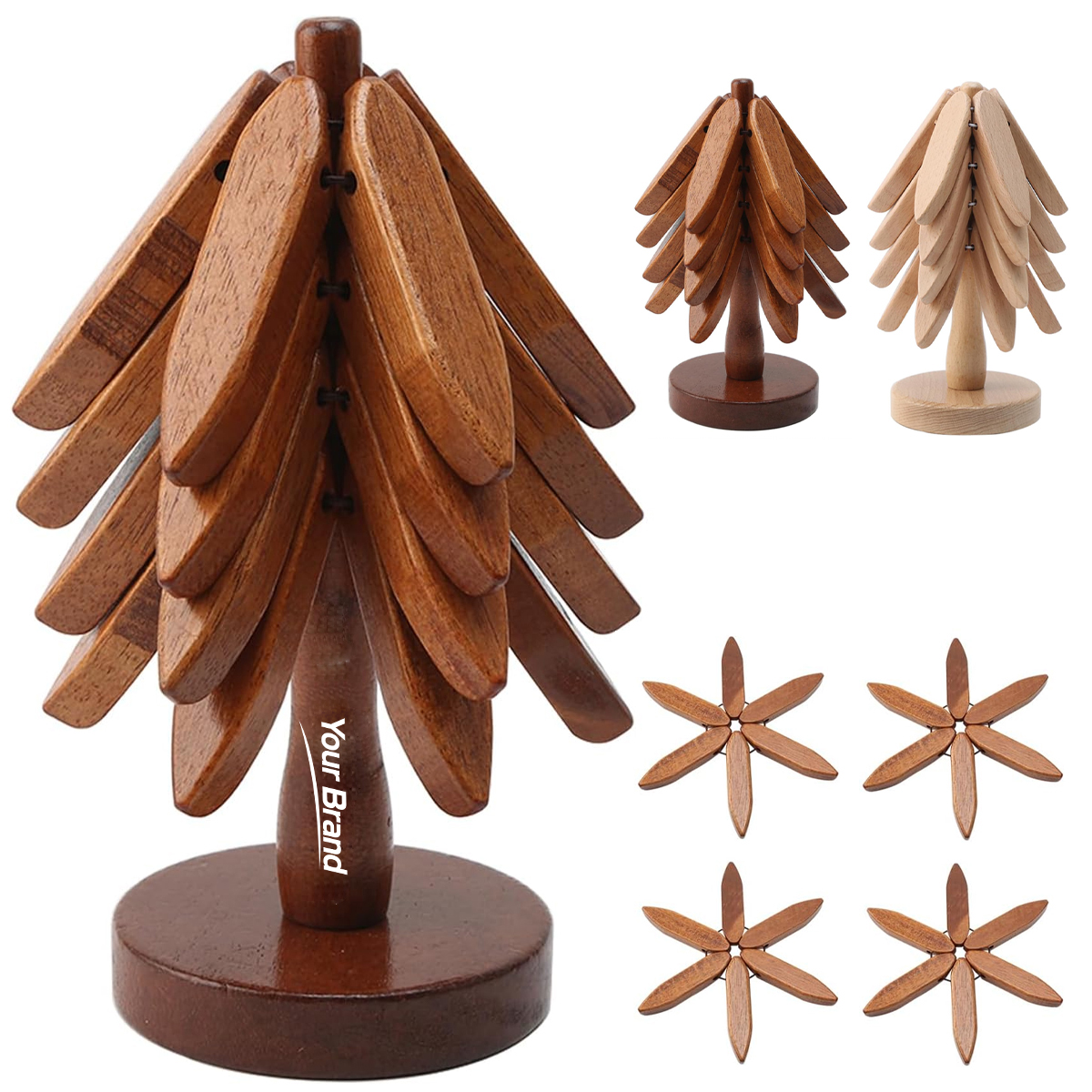 Creative Bamboo Trivet Set – Foldable Heat Insulation Mats