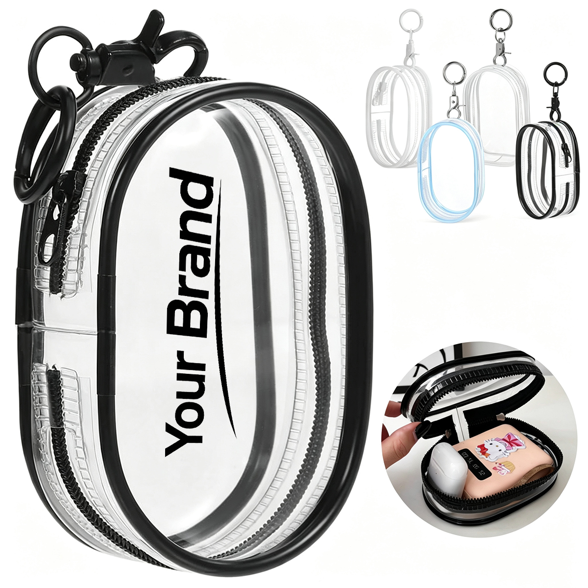 Portable Transparent PVC Charger & Cable Organizer Pouch
