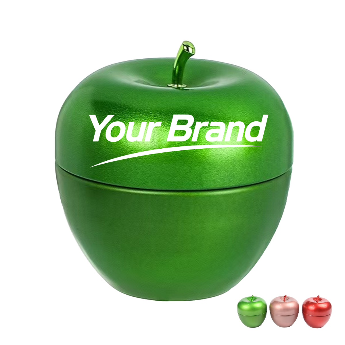 Festive Apple Shaped Metal Candy Tin and Gift Container