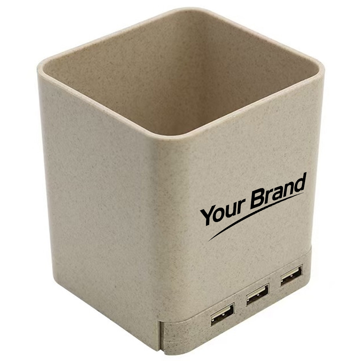 Eco-Friendly Wheat Straw Wireless Charging Pen Holder