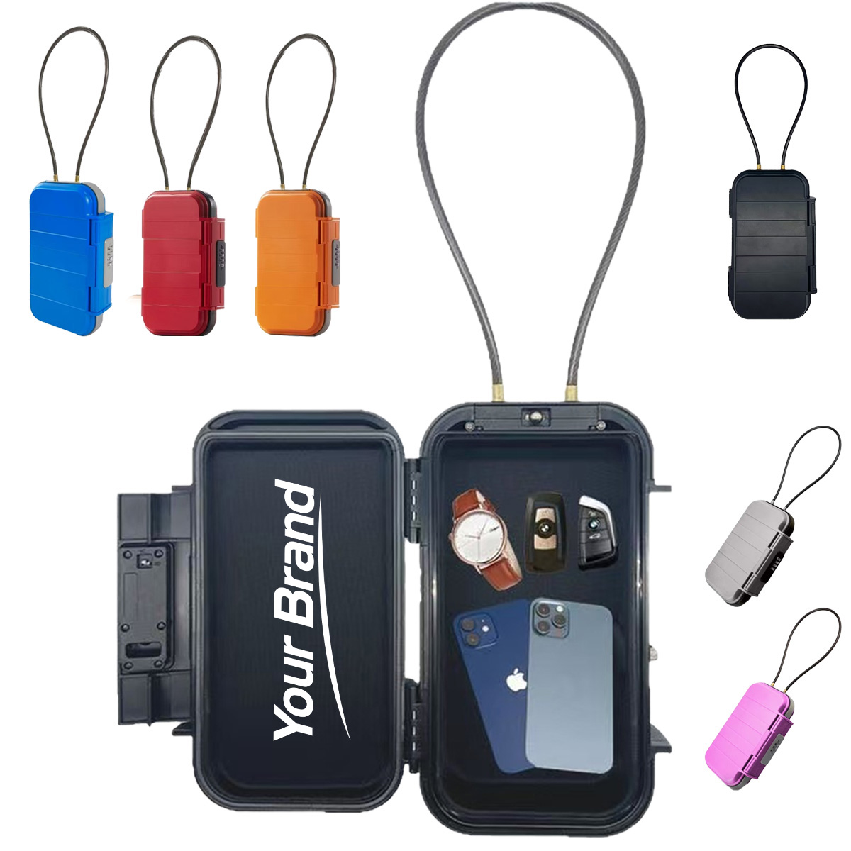Portable Outdoor Security Safe with Integrated Cable Lock