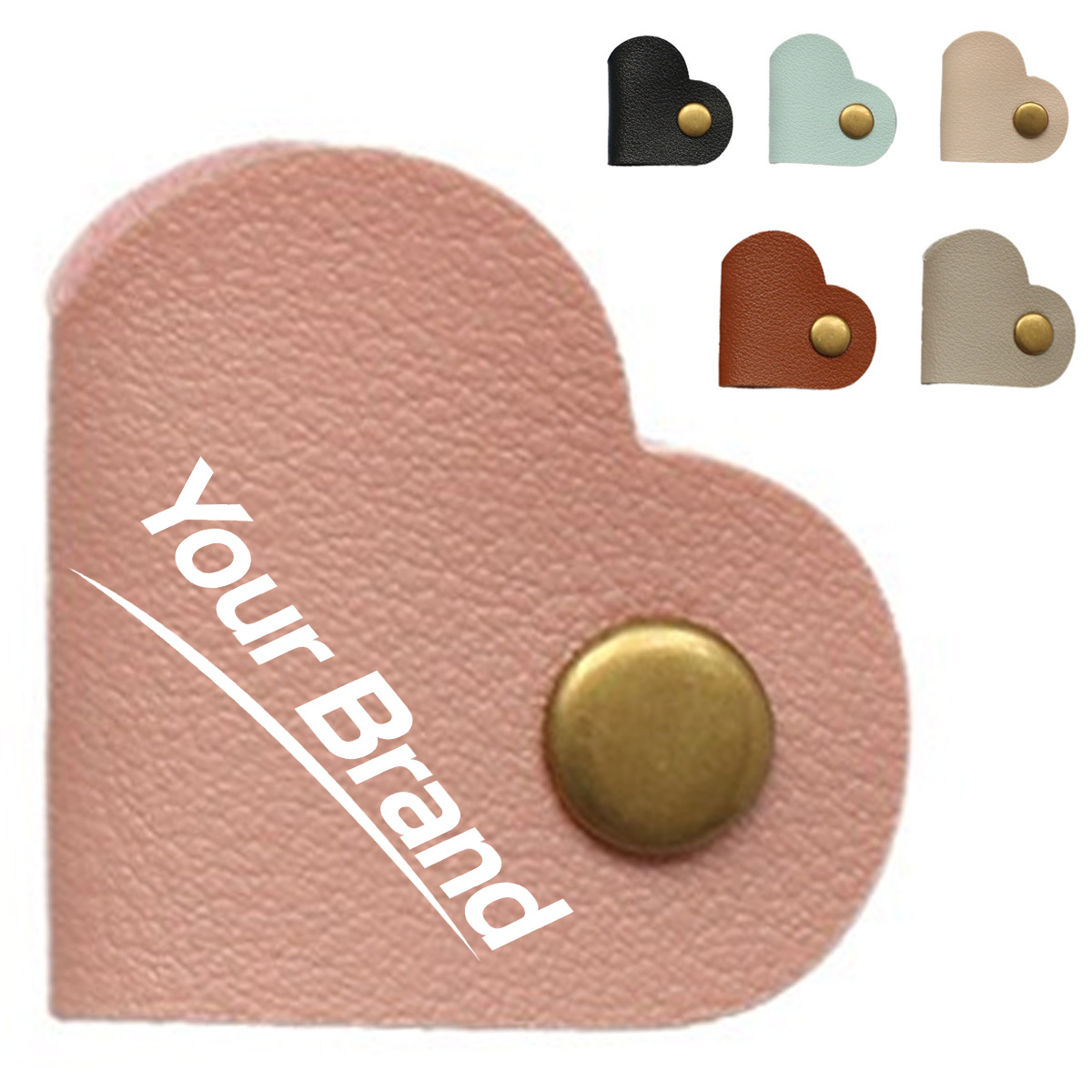 PU Leather Heart-Shaped Magnetic Cable Organizer & Cord Wrap
