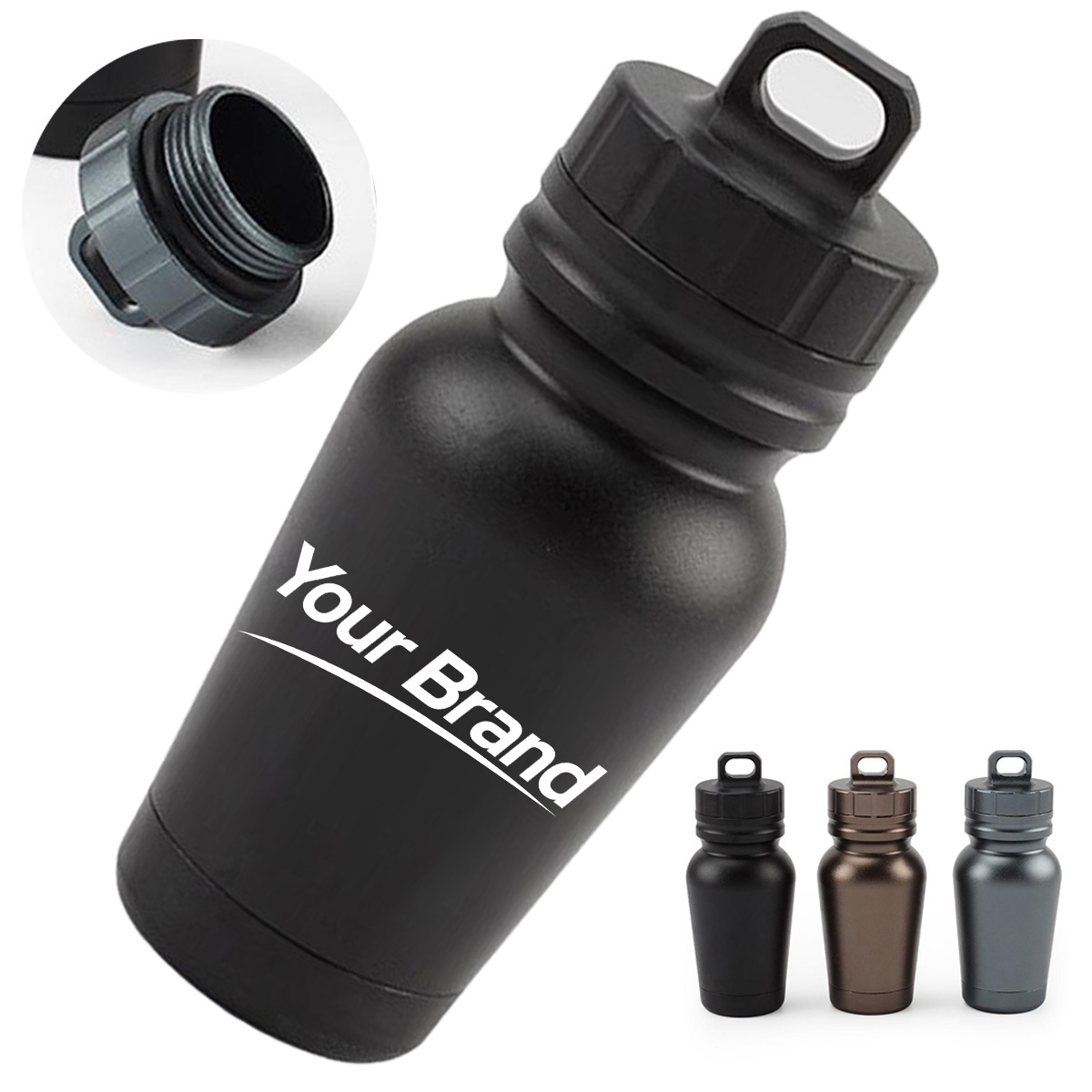 Amphora-Style Waterproof Aluminum Survival Pill Cannister