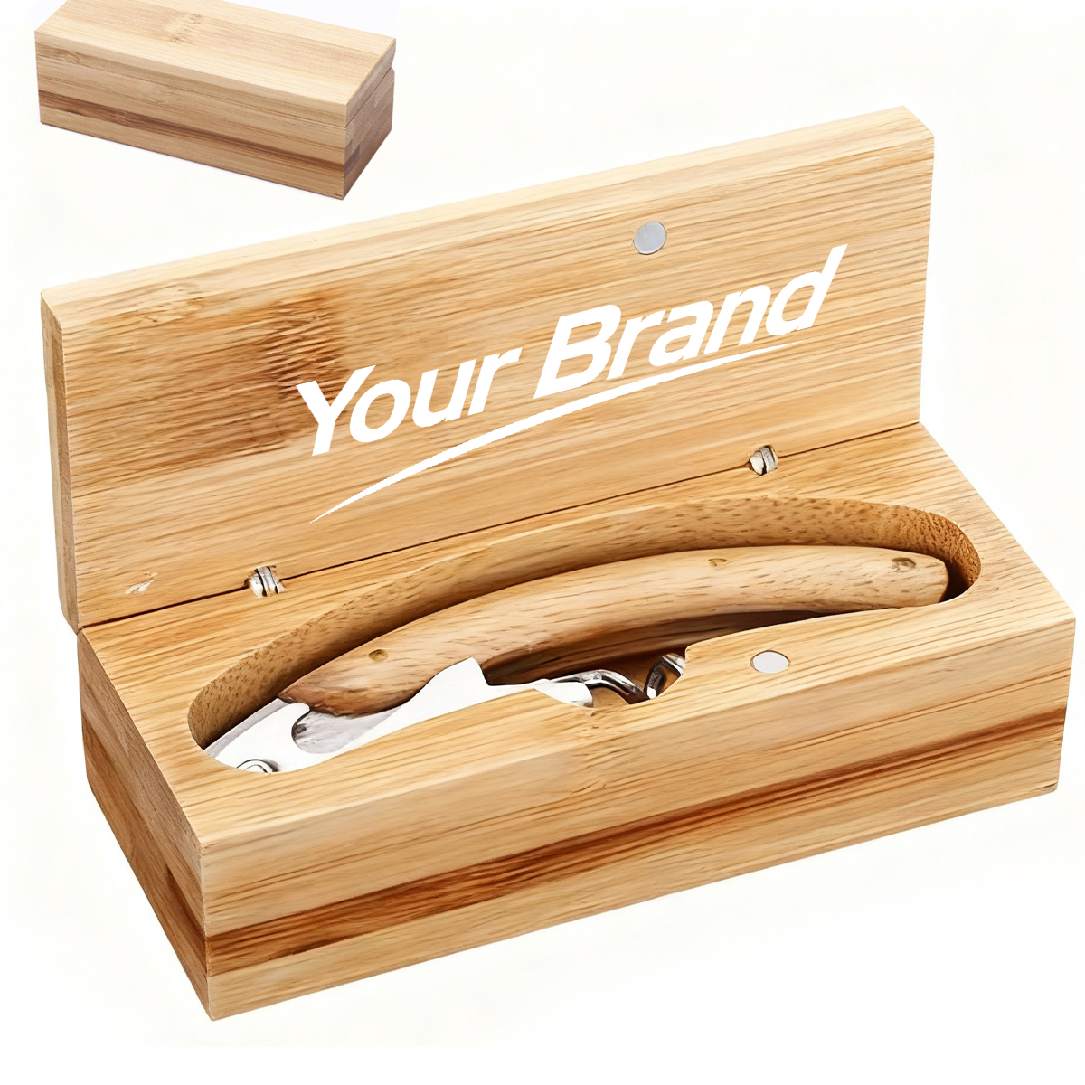 Professional Wood Handle Waiter's Corkscrew In Bamboo Box