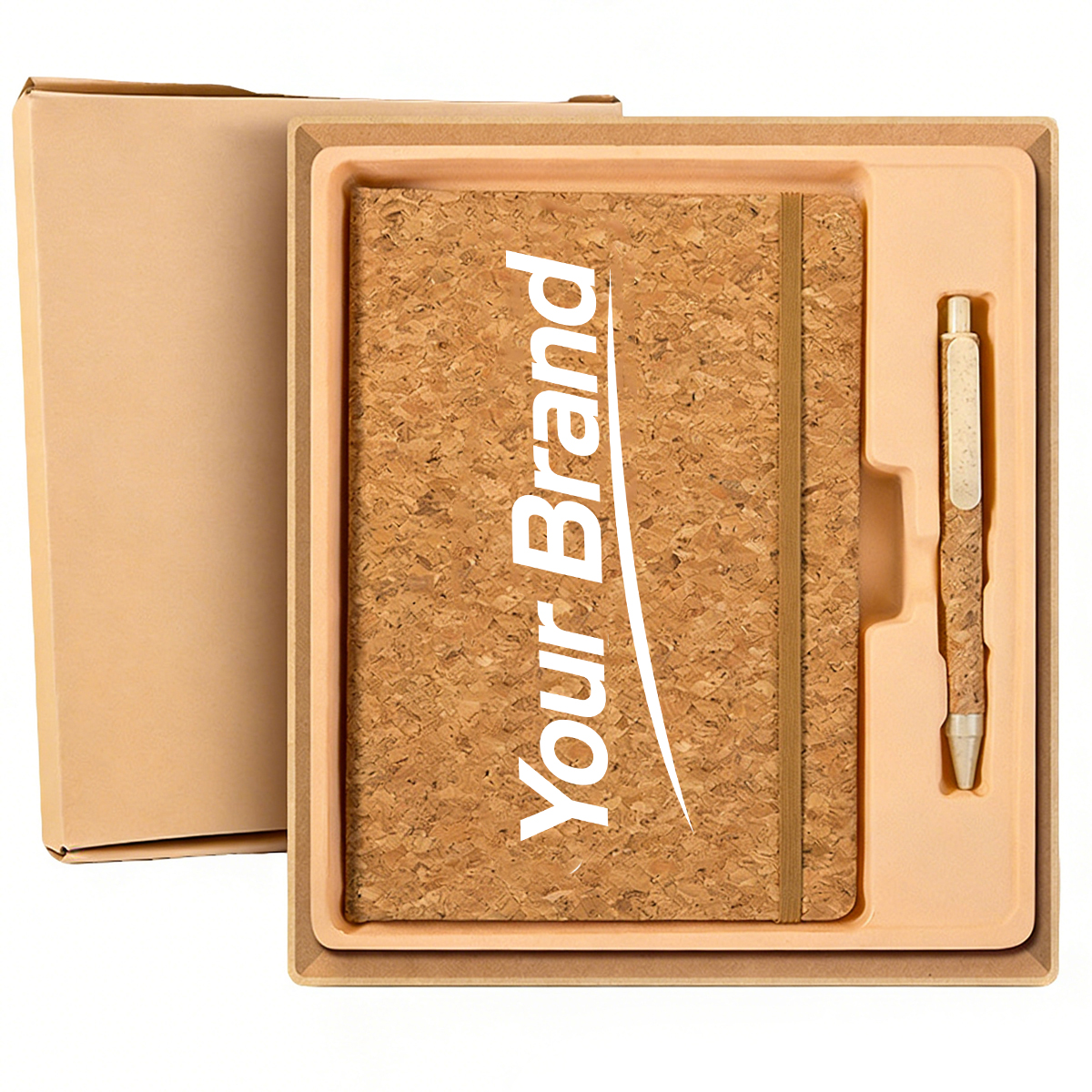 Eco Friendly Natural Cork Notebook And Ballpoint Pen Set