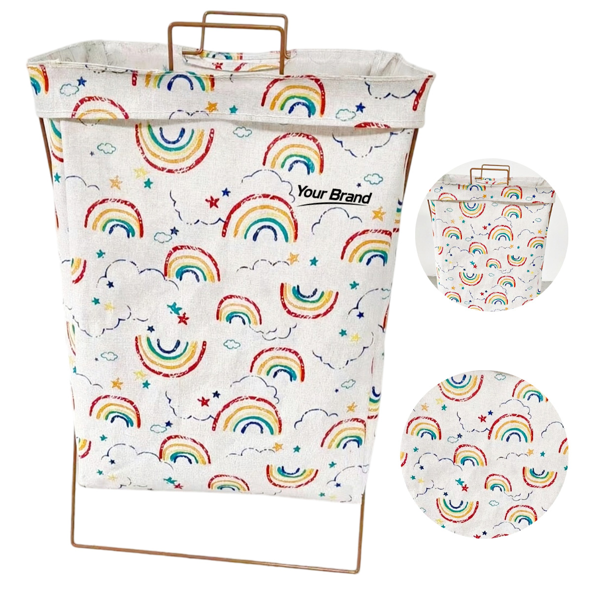 Foldable Canvas Laundry Storage Basket